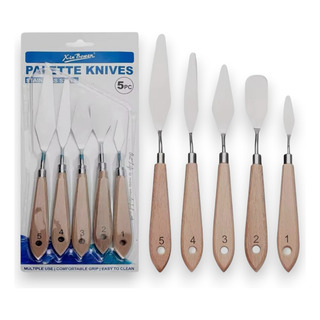 Kit 5 Espátulas Bowen Aço Flexível Para Pintura Kit 5 Espátulas Bowen Aço Flexível Para Pintura