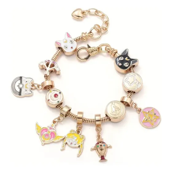 Pulsera Charms Sailor Moon Estilo Pandor Dijes Brazalete 