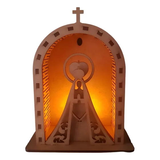 Luminária Led De Natal Na Senhora, Presépio Ou Estrela Mdf