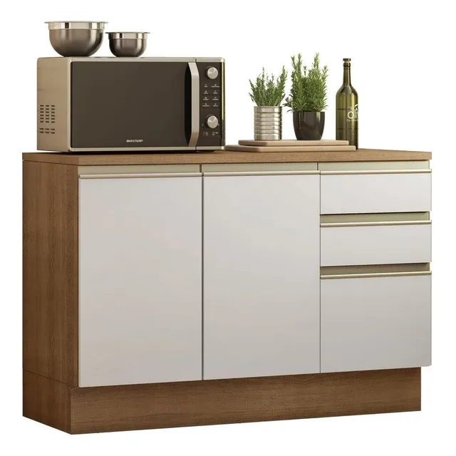 Gabinete Bajo Cocina Madesa Glamy 120cm Con Encimera Mm 08