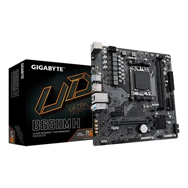 Placa madre Gigabyte B650m HD DDR5 Socket AMD Am5 M-ATX, color negro