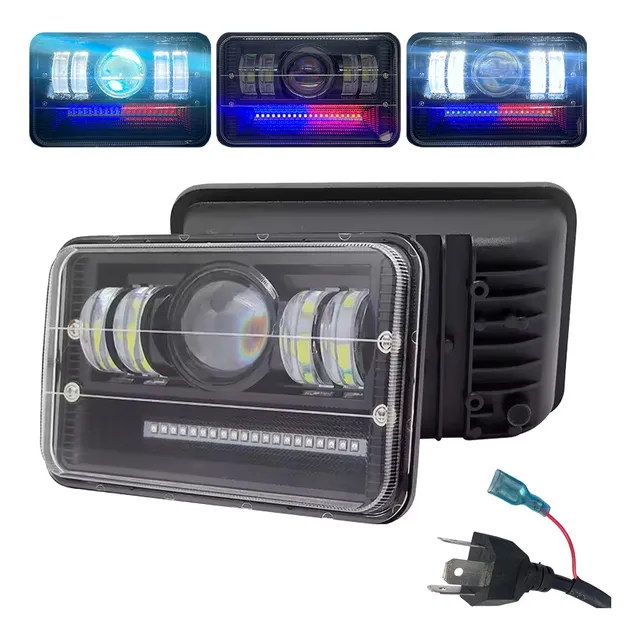 Neblinero Led 12-36v Foco Led Blanco Rectangular H4