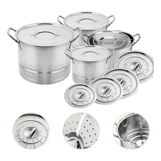 Juego De Ollas Y Sartenes 12pcs Inoxidable Bateria De Cocina