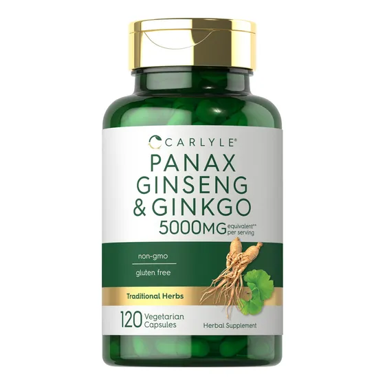 Suplemento Carlyle Panax Ginseng + Ginkgo Biloba 5000 Mg