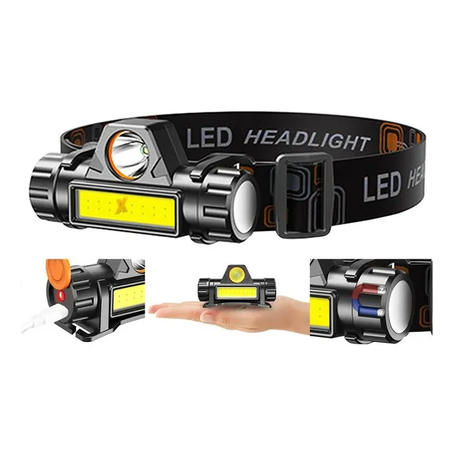Linterna Led Minero Cabeza Luz Recargable Usb Imán D Trabajo