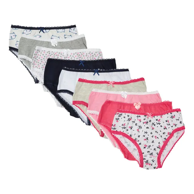 Kit Com 9 Calcinhas Infantil Menina Básicas Lobinha Lupo