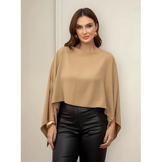 Blusa Capa Bata Boho Chic Tendencia Cropped Mult Formas
