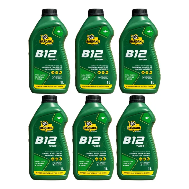 Kit 6 Aditivos Bardahl B12 Turbo Motor Óleo Diesel 1 Litro