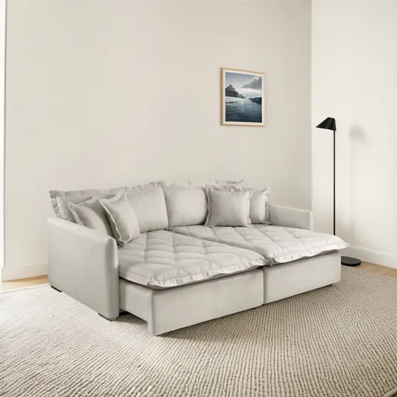 Sofá Retrátil Sem Caixa/ Cama Bardot Alto Padrão 2 Metros
