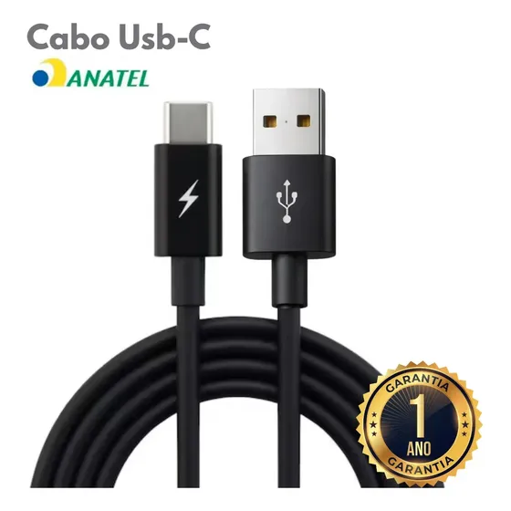 Cabo Carregador Tipo Usb C Para Samsung S26 S25 S24 S23 S22 S21 S20 Fe Ultra A05 A06 A07 A15 A16 A17 A25 A26 A27 A35 A36 A37 Motorola Xiaomi Poco iPhone 15 16 17 Cabo Blindado e Reforçado Usb C Rápido