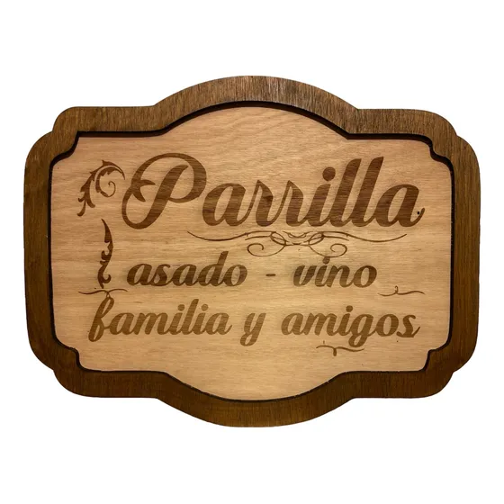 Cartel En Madera Para Parrillero O Barbacoa