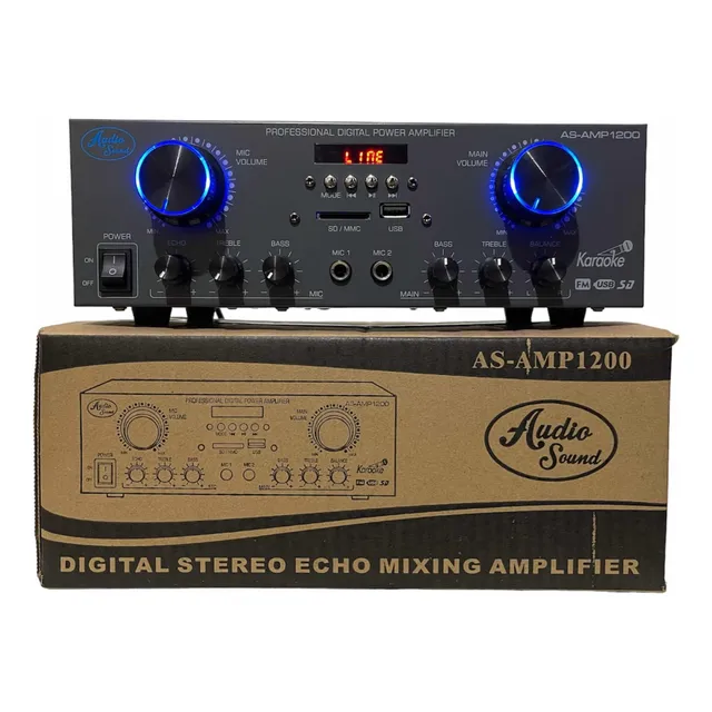 Amplificador Audio Sound As-amp1200 Digital Bluetooth