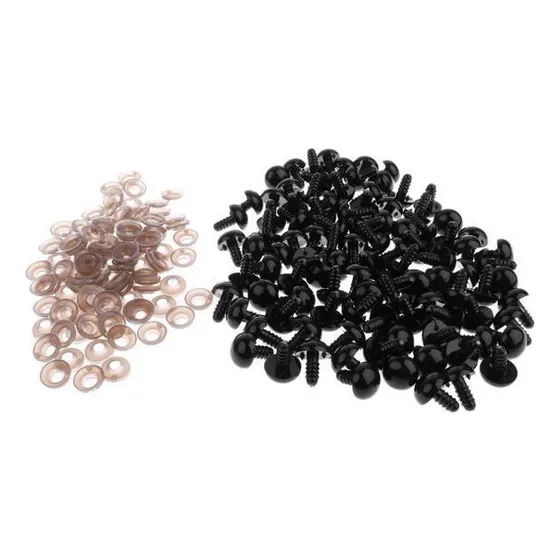 K 4 Olhos De Segurança 10mm -- 100pcs Preto1 10mm -- 100pcs