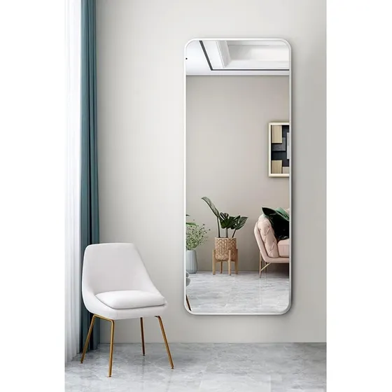 Espejo rectangular de pared Topdeco 12050 de 1.2m x 50cm marco blanco