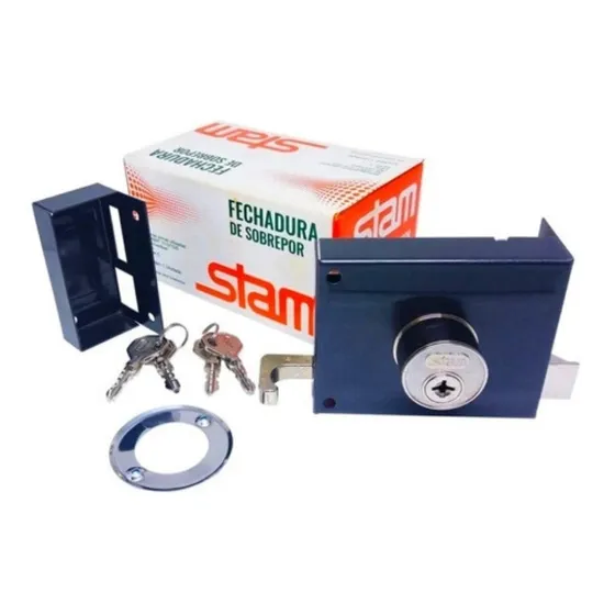 Fechadura Sobrepor Stam 1701/100 Tetra C/4 Chaves Inox
