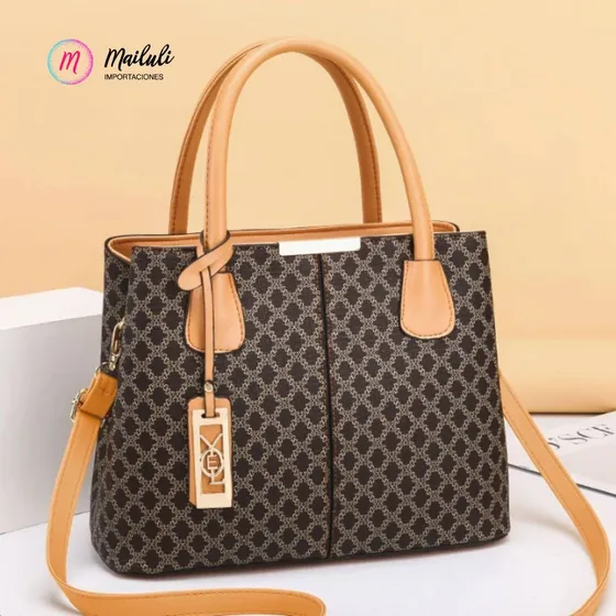 Cartera Bolso De Mano Tote Elegante Con Estampado Geométrico