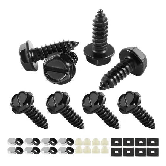 Kits De Tornillos Para Patentes De Auto, Negros 8pcs.