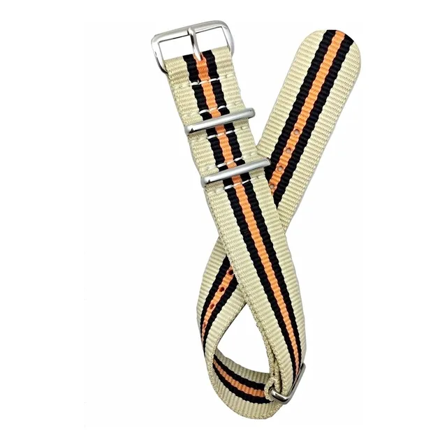 Nueva Vida 20mm Tan/negro/orange Watchband  Vintage I7vk8