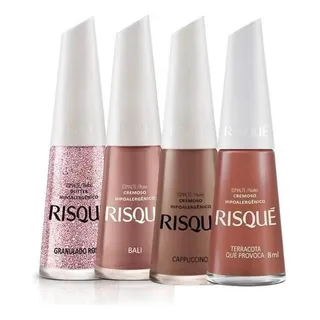 Risque Perfeitinha Kit 4 Esmaltes HipolergĂȘnicos Tons Nude Risque Perfeitinha Kit 4 Esmaltes HipolergĂȘnicos Tons Nude