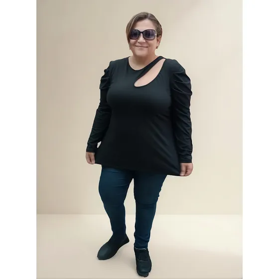 Blusa Escote Sugestivo Evase Talles Grandes Y Especiales