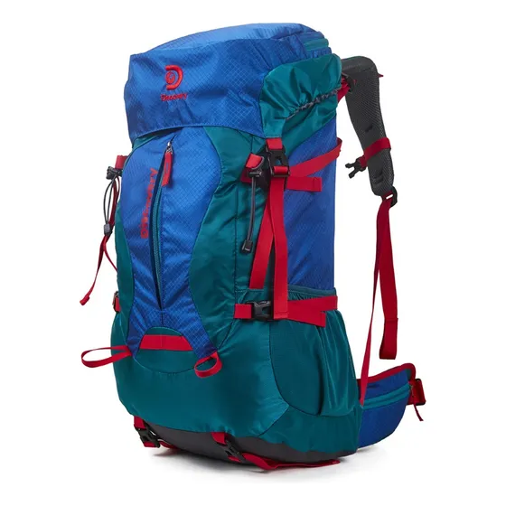 Mochila Mochilero 60+5 Lts Discovery Adventure Camping Viaje Color Verde Diseño De La Tela Liso