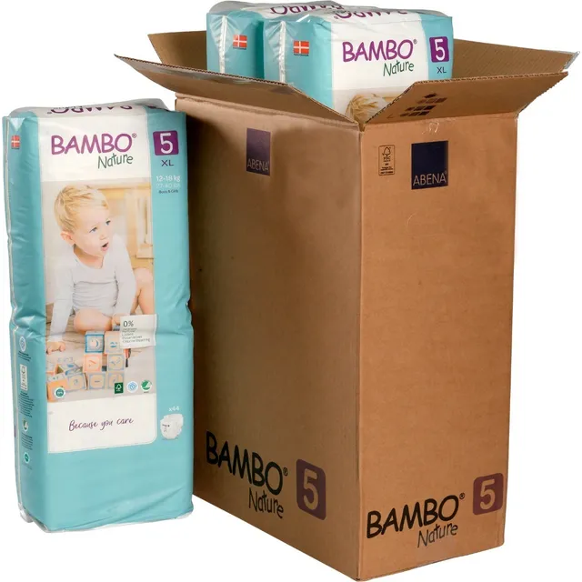 Caja Pañal Ecológico Bambo Nature 5, Paquete Alto (132 Unid)