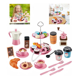 Set De Juguetes Interactivos De Postres De Café Rosa Para Ni Set De Juguetes Interactivos De Postres De Café Rosa Para Ni