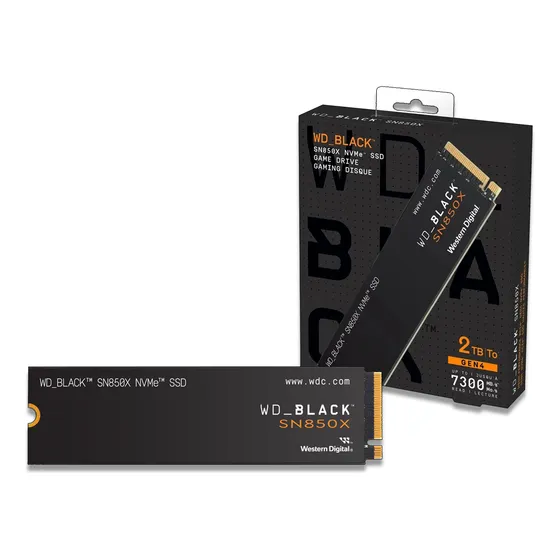Ssd Western Digital M.2 Nvme Pcie Gen4 2tb Sn850x Wd Black Wds200t2x0e00bca0 Velocidade De Escritura Até 6600mb/s Pc Notebook Ps5 Leitura Até 7300mb/s Cor Preto