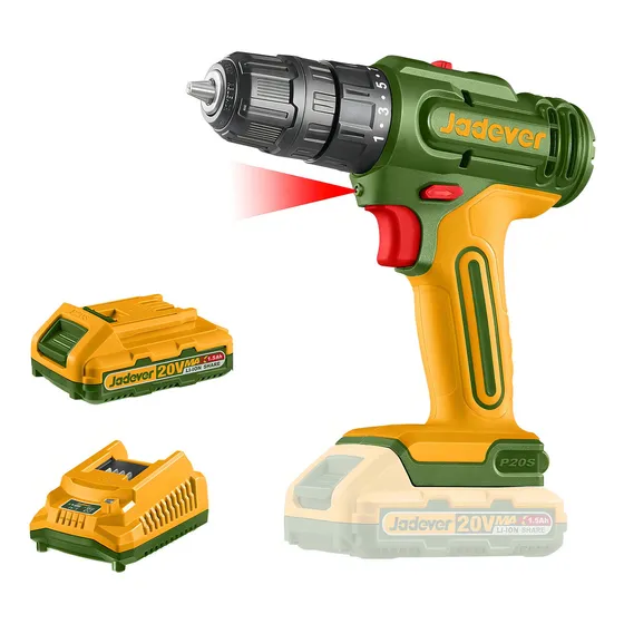 Atornillador 20v Bateria 2ah Y Cargador Jadever Jdcdp511 Color Verde Musgo Frecuencia 50hz 60 Hz