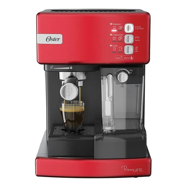 Cafetera Oster PrimaLatte BVSTEM6603 automática roja para cápsulas monodosis y expreso