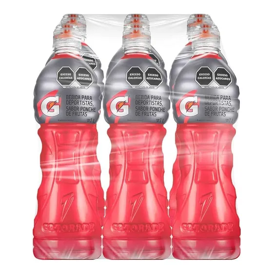 Pack X6 Bebidas Rehidratantes Gatorade Ponche De Frutas 1 L