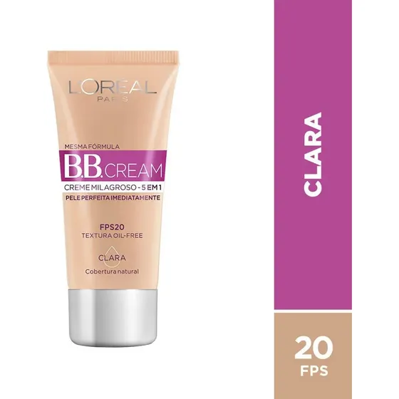Bb Cream 5 Em 1 Com Fps 20 Clara 30ml Loreal