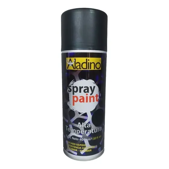 Pintura Spray Alta Temperatura  Aladino 400cc Negro
