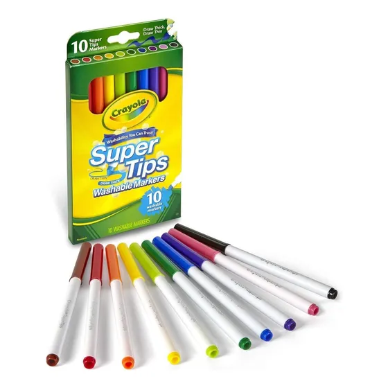 Crayola Super Tips Markers - 10 Marcadores Lavables