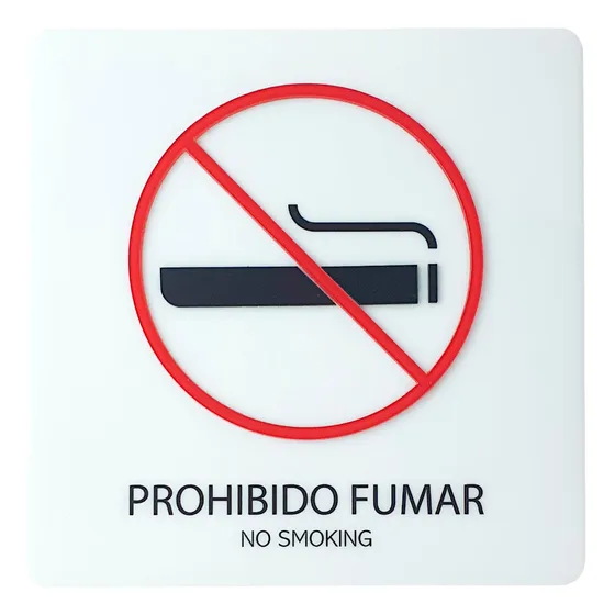 Letreros Protección Civil Premium Acrílico 16x16cms Prohibido Fumar