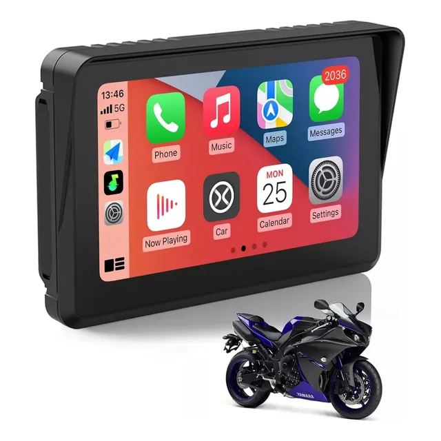Gps Mp10 P/ Motos C/ Multimídia Carplay E Usb