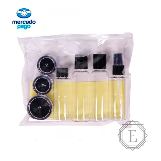 Kit X 7 De Botellas De Viaje Shampoo Acondicionador Cremas