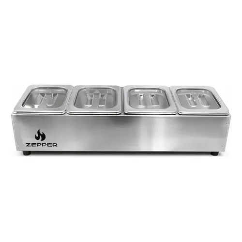Condimentadora Lateral Refrigerada 4 Cubas Zpcnlr04 Inox