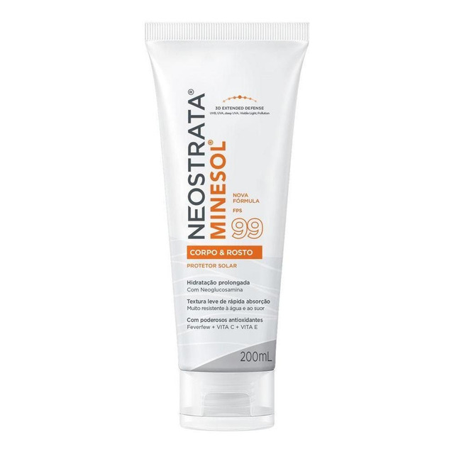 Protetor Solar Fps99 Corpo & Rosto 200ml Minesol Neostrata Protetor Solar Fps99 Corpo & Rosto 200ml Minesol Neostrata