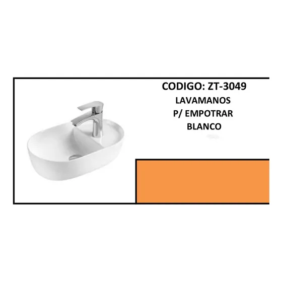 Eut Lavamanos Mini Blanco Brillo Zt3049 Sobre Poner 26x42