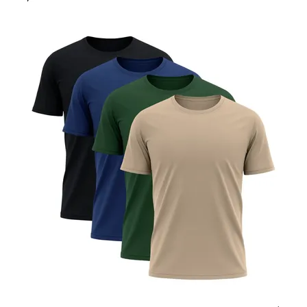 Kit 4 Camisetas Lisa Esportiva Leve Respirável Dry Tech Variado Liso M