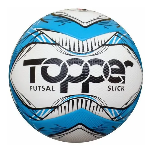 Topper Futsal Slick Bola Futebol Salão Branco Com Azul
