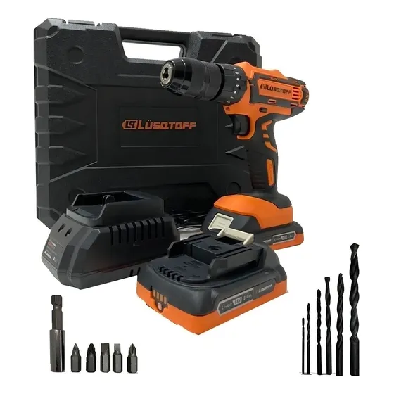 Taladro Atornillador Inalámbrico Percutor 13mm Lüsqtoff ATL18-9B 18v Color Naranja Frecuencia 50Hz