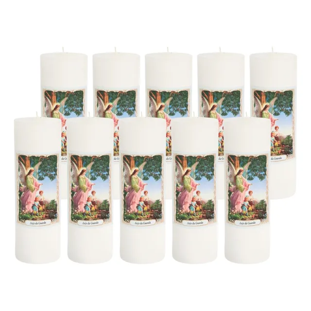 10 Velas De 7 Dias Imagem Anjo Da Guarda 260g