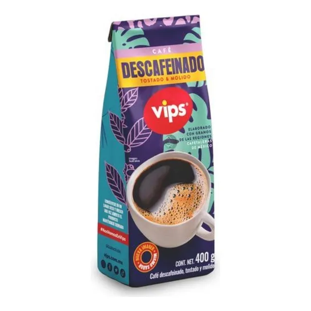 Café Descafeinado Vips Tostado Y Molido 400 Gramos