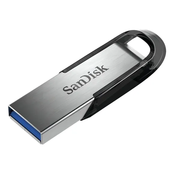 Pendrive SanDisk Ultra Flair 64GB 3.0 Lisa prateado e preto