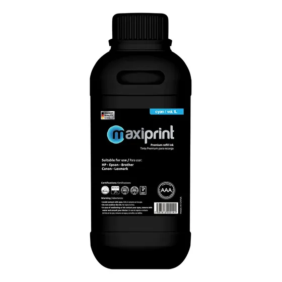 Tinta Maxiprint Para Recargar Hp/epson/canon Cian 1l