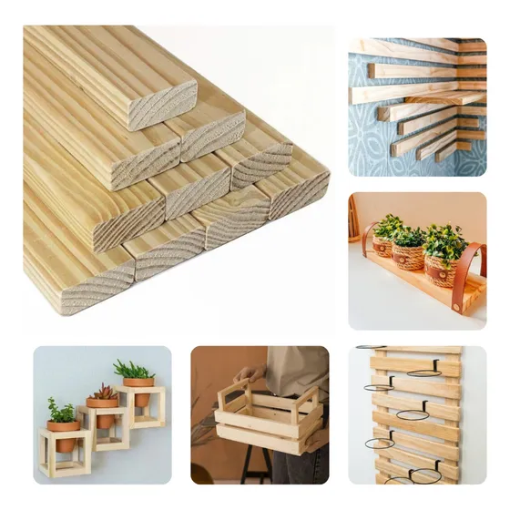 Kit 30 Ripas 2x1x100 Madeira Pinus P/ Artesanato Ripado Casa