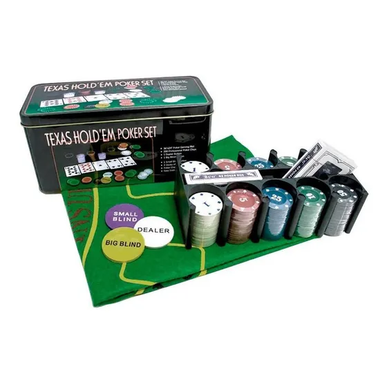 Set De Poker Texas 200 Fichas 2 Mazos + Paño Incluido - Tcec