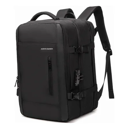 Mochila De Negócios Impermeávela Senha De Bloqueio Preto Florido